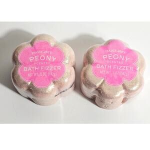 Trader Joe's 2pcs Bath Bombs Set Bath Fizzer Peony Scented Sparkle